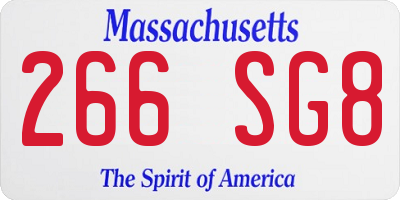 MA license plate 266SG8