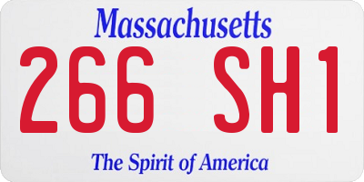 MA license plate 266SH1