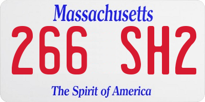 MA license plate 266SH2