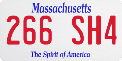 MA license plate 266SH4