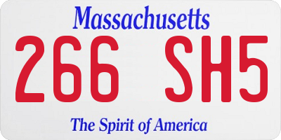 MA license plate 266SH5