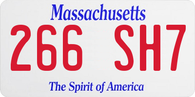 MA license plate 266SH7
