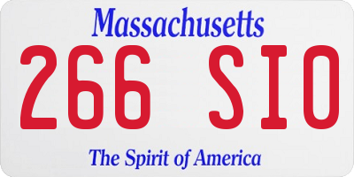 MA license plate 266SI0
