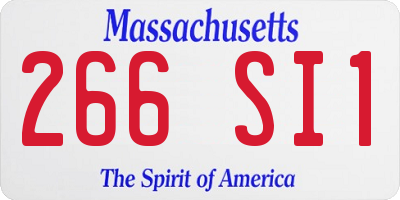 MA license plate 266SI1