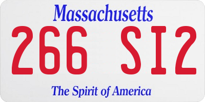 MA license plate 266SI2