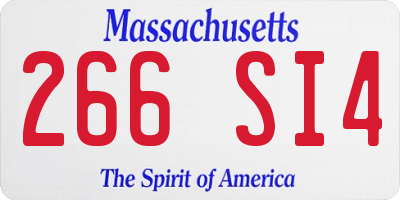 MA license plate 266SI4
