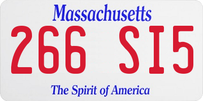 MA license plate 266SI5