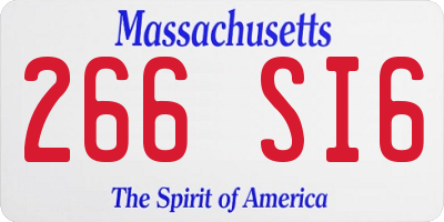 MA license plate 266SI6