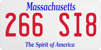 MA license plate 266SI8