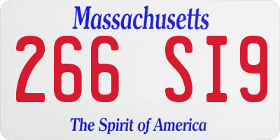 MA license plate 266SI9