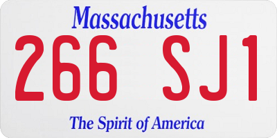MA license plate 266SJ1