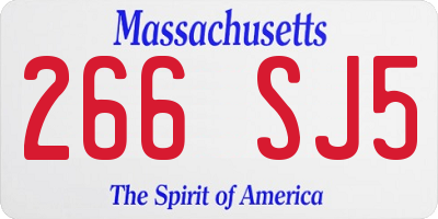 MA license plate 266SJ5