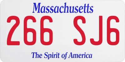 MA license plate 266SJ6