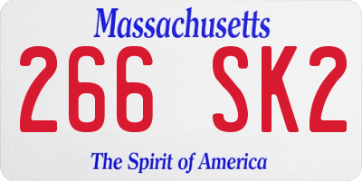 MA license plate 266SK2