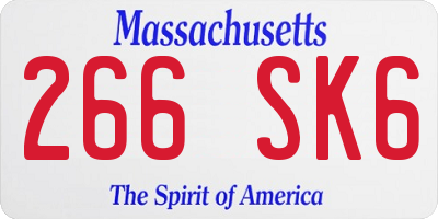 MA license plate 266SK6
