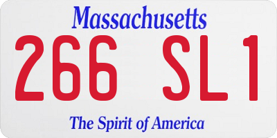 MA license plate 266SL1