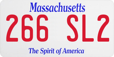 MA license plate 266SL2