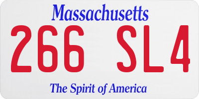 MA license plate 266SL4