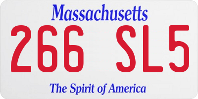 MA license plate 266SL5