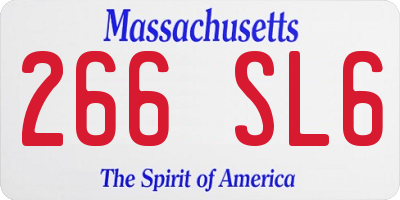 MA license plate 266SL6