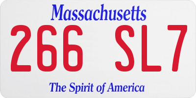 MA license plate 266SL7