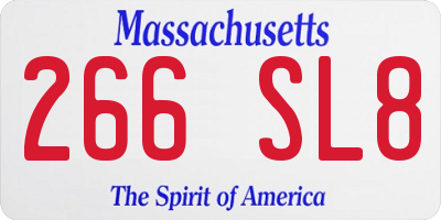 MA license plate 266SL8