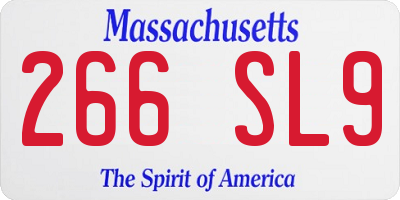 MA license plate 266SL9
