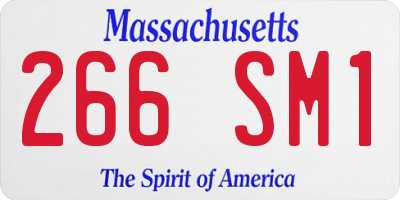 MA license plate 266SM1