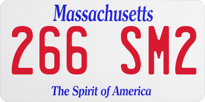 MA license plate 266SM2