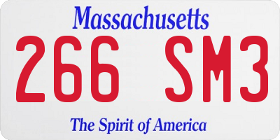 MA license plate 266SM3