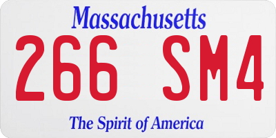 MA license plate 266SM4