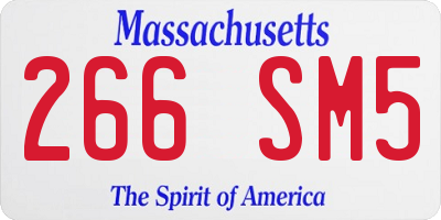 MA license plate 266SM5