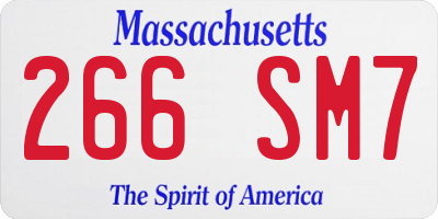 MA license plate 266SM7