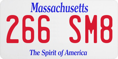 MA license plate 266SM8