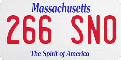 MA license plate 266SN0