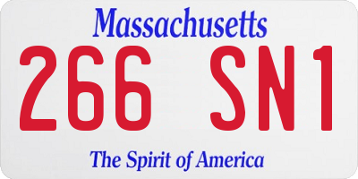 MA license plate 266SN1
