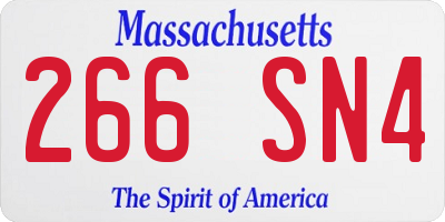 MA license plate 266SN4