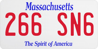 MA license plate 266SN6