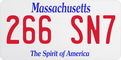 MA license plate 266SN7