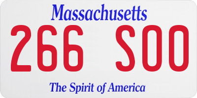 MA license plate 266SO0