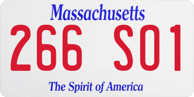 MA license plate 266SO1