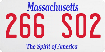 MA license plate 266SO2