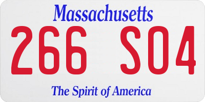 MA license plate 266SO4