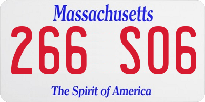 MA license plate 266SO6