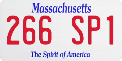 MA license plate 266SP1