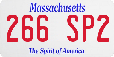 MA license plate 266SP2