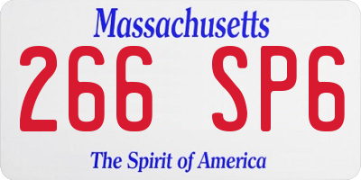 MA license plate 266SP6