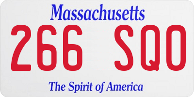 MA license plate 266SQ0