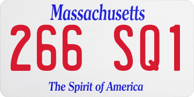 MA license plate 266SQ1