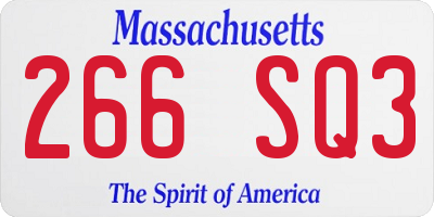 MA license plate 266SQ3